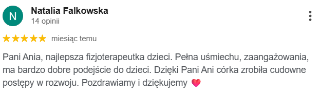 Opinia klienta o fizjoterapii Oh Baby
