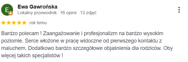 Opinia klienta o fizjoterapii Oh Baby