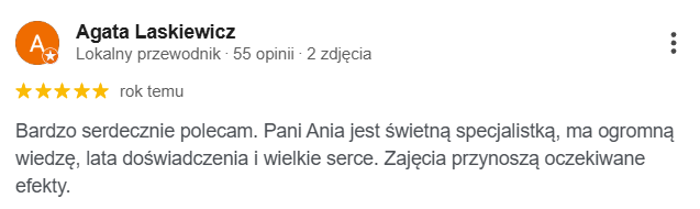 Opinia klienta o fizjoterapii Oh Baby
