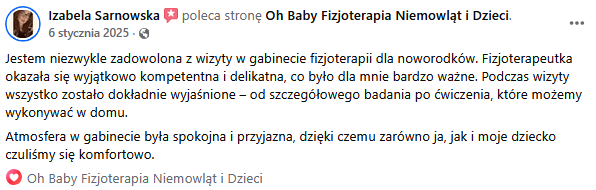 Opinia klienta o fizjoterapii Oh Baby